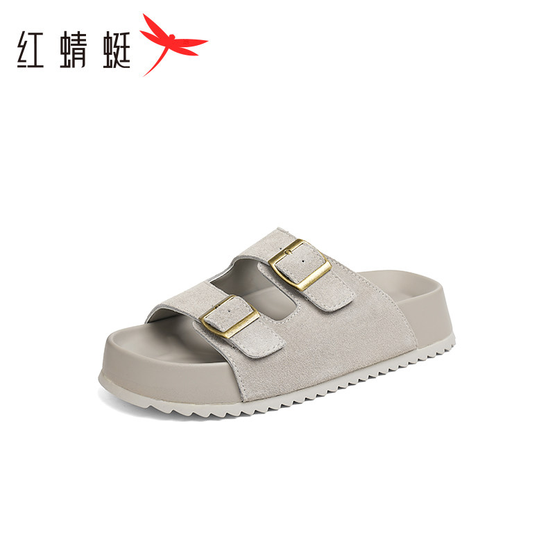 红蜻蜓女鞋夏季新款时尚百搭厚底增高休闲舒适透气凉拖鞋断码清仓