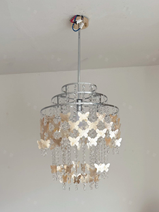 茶栗法式 复古中古卧室贝壳水晶餐厅吧台灯高级感书房间侘寂风吊灯