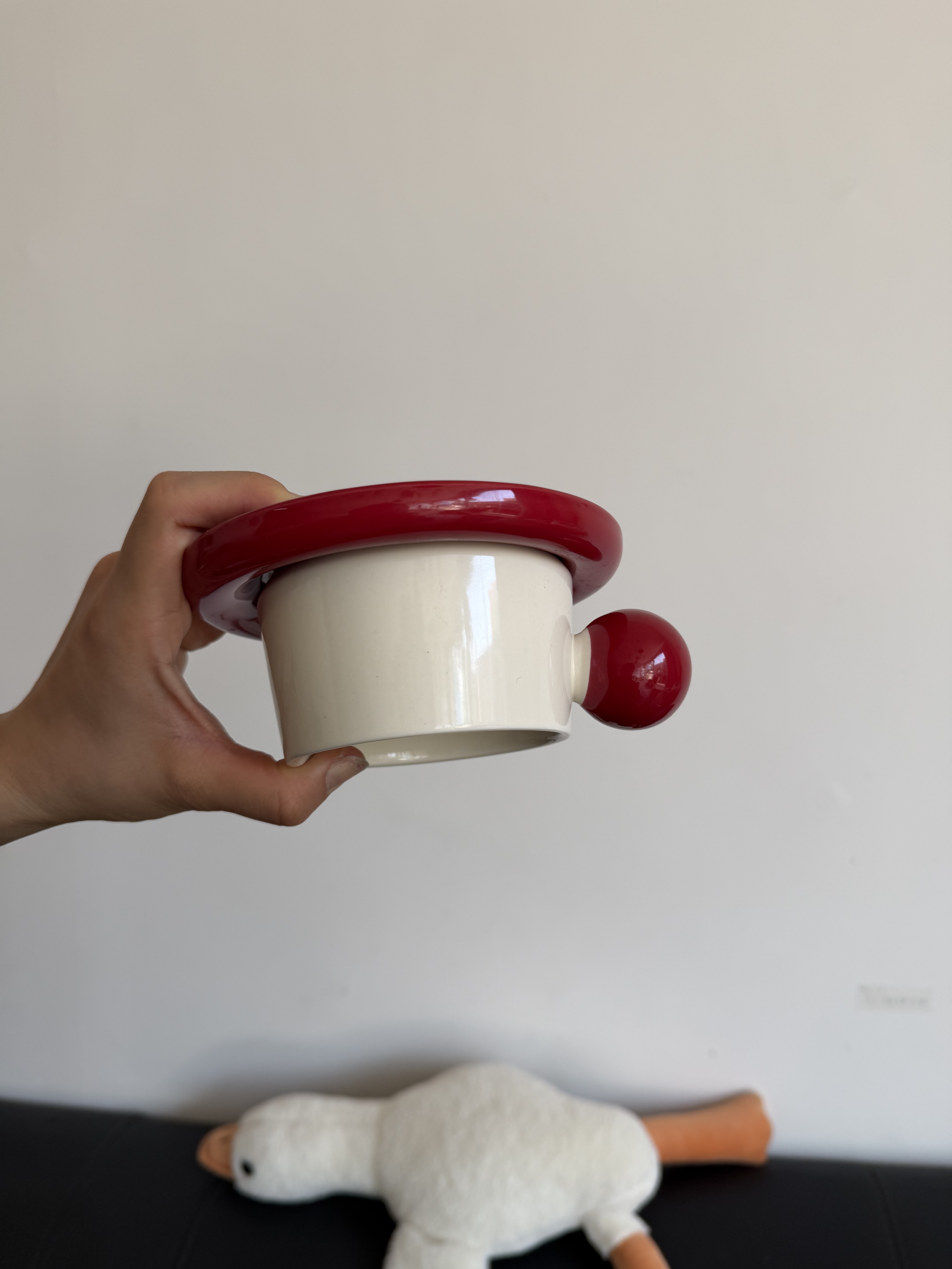 茶栗可爱茶杯法式中古风吸顶灯美式复古陶瓷过道玄关阳台红色奶油