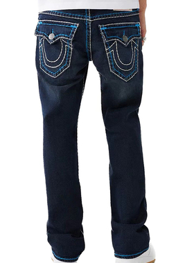 潮牌True真实牛仔裤Religion信仰弥勒佛男大佛粗线宽松直筒工装裤