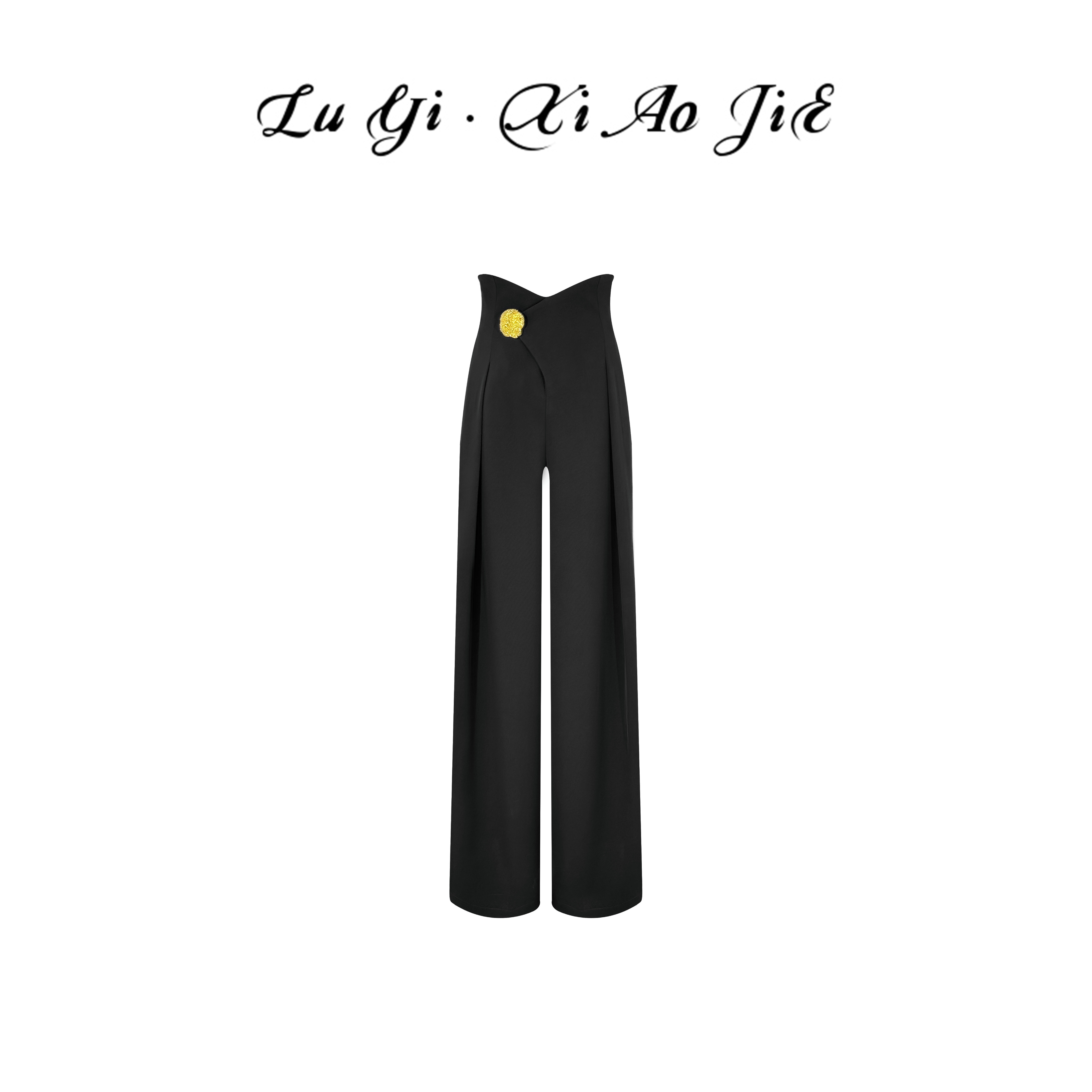 LYXJ【格调徽章】2026小众设计收腰显瘦时尚金扣阔腿裤13396