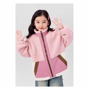 女童羊羔毛外套2025新款洋气秋冬装儿童女大童冬季加厚冬装毛毛衣
