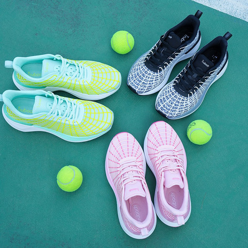 Trubody男女避震夜光跑鞋渐变系带超轻缓震运动鞋蜘蛛侠飞索竞速