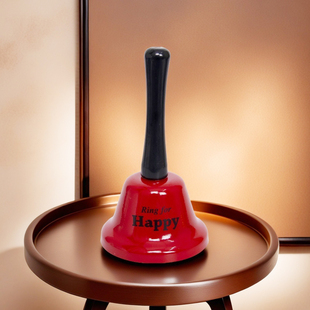 创意金属手摇铃铛上课铃叫人唤人铃直播早教餐厅装 饰小摆件小礼品
