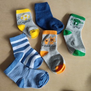 10元 吸汗透气 5双儿童小婴儿袜粉色男孩条纹新生儿棉春天款