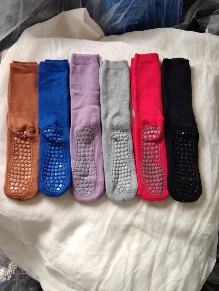 外贸日单棉毛巾袜男女加厚地板袜防滑点胶冬季保暖