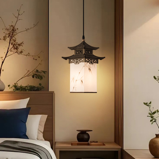宋氏美学风格 仿古房子灯古建筑茶吧台餐厅吊灯 小吊灯过道灯新中式