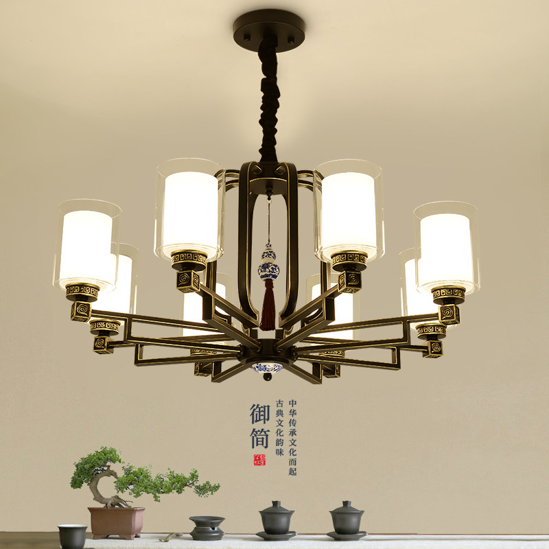 新中式铁艺吊灯客厅灯简约现代家用复古大厅灯餐厅大气灯具中国风,家装灯饰光源,客厅吊灯,淘宝优惠券,粉丝福利购,淘宝优惠卷