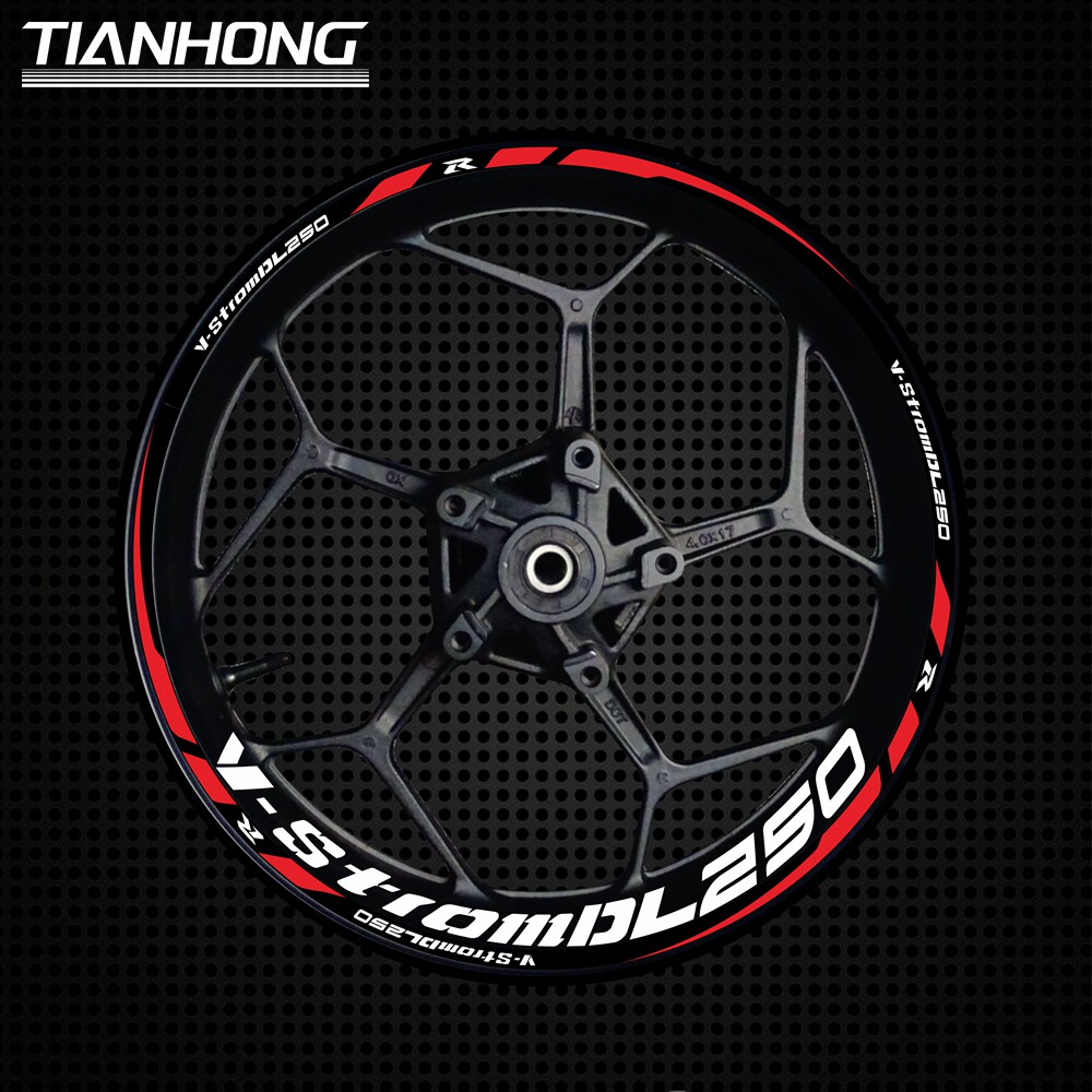 摩托车GSX250R GW250 DL250轮毂贴改装车轮毂框反光防水贴纸贴花