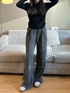UUSSAN 25春加厚垂感羊毛空气神裤 百搭柔软显瘦高弹休闲裤女