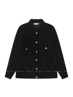 UUSSAN miu风天鹅绒宽松百搭衬衫领夹克外套oversize23秋冬