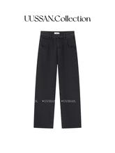 UUSSAN 定染Le*aire色系高及深灰直筒宽松牛仔裤