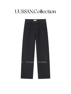 aire色系高及深灰直筒宽松牛仔裤 UUSSAN 定染Le