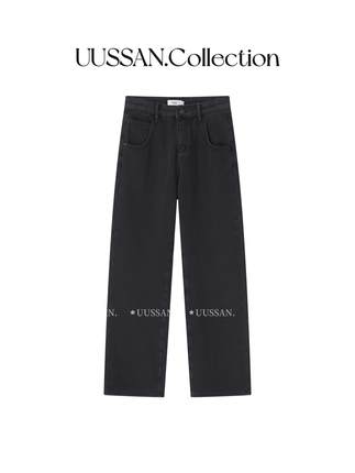 UUSSAN 定染Le*aire色系高及深灰直筒宽松牛仔裤