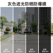 遮光防晒浅中深黑灰色玻璃纸阳台窗户隔热店面移门透明隔断改色膜