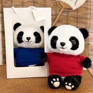 定制logo熊猫毛绒公仔毕业礼物