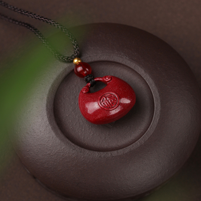 真朱砂转运小胖福锁男女款紫金砂本命年情侣吊坠2025挂件饰品蛇年