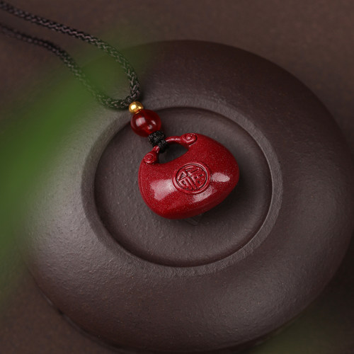 真朱砂转运小胖福锁男女款紫金砂本命年情侣吊坠2025挂件饰品蛇年