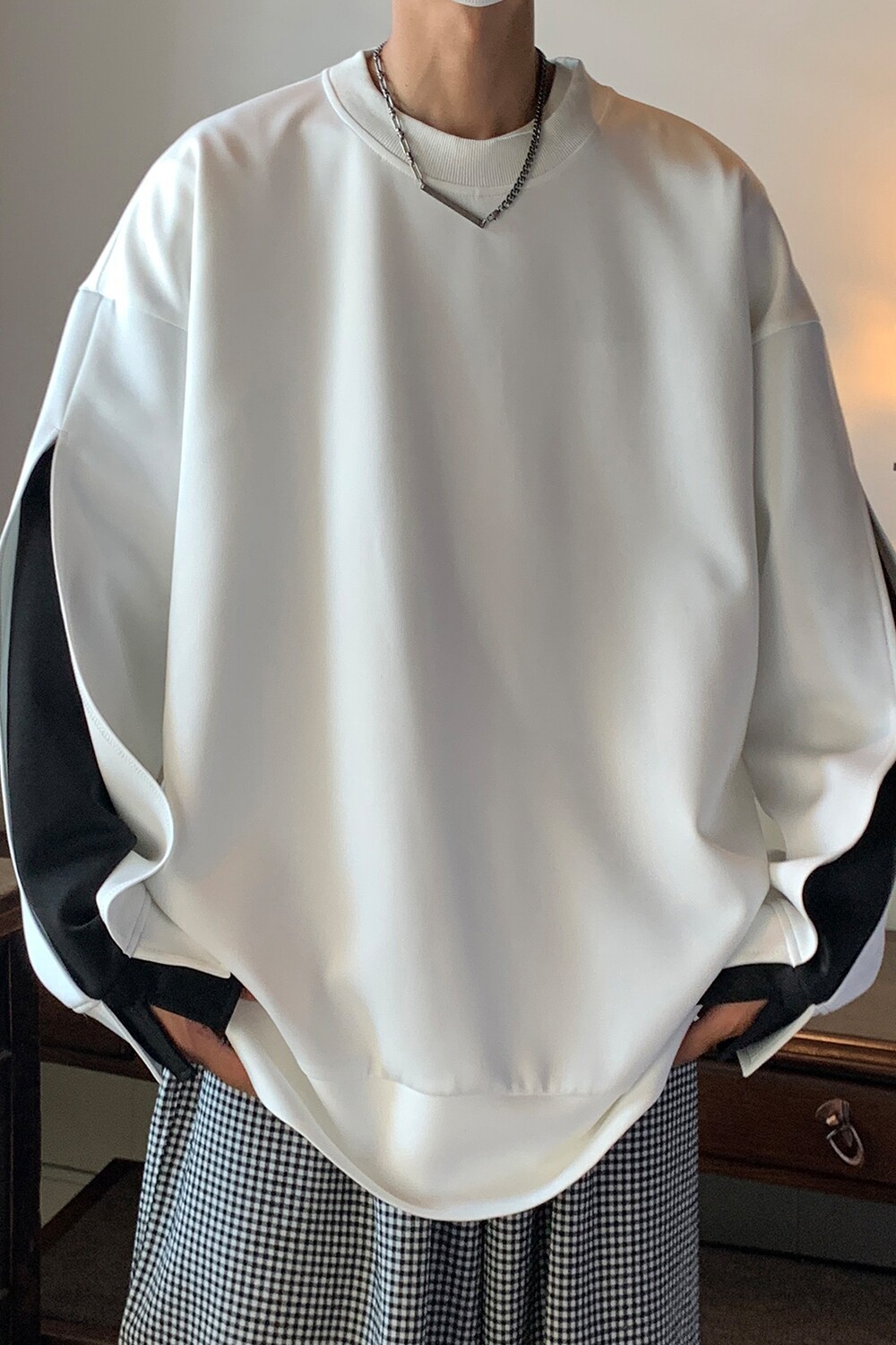 2022潮秋装新款港风卫衣假两件宽松外套上衣潮D219P58男类,女装短外套,电商A335-1（原A458）