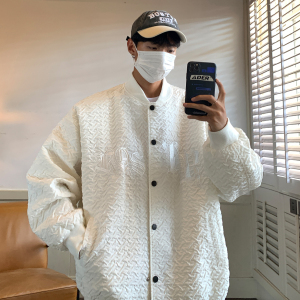港风 秋冬字母绣花加厚夹棉棒球服宽松百搭外套潮 D227 P118男类图片