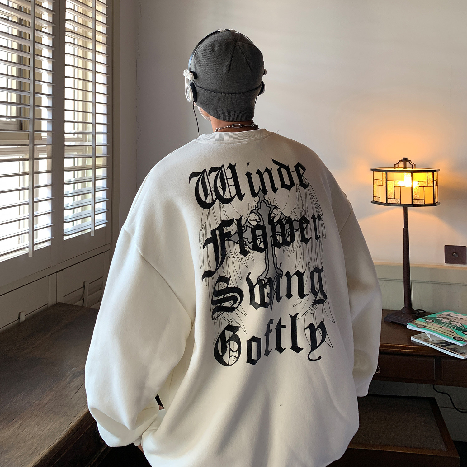 2026秋装高街字母印花宽松情侣卫衣大码外套D224P58男类，女装短外套，电商A335-1（原A458）