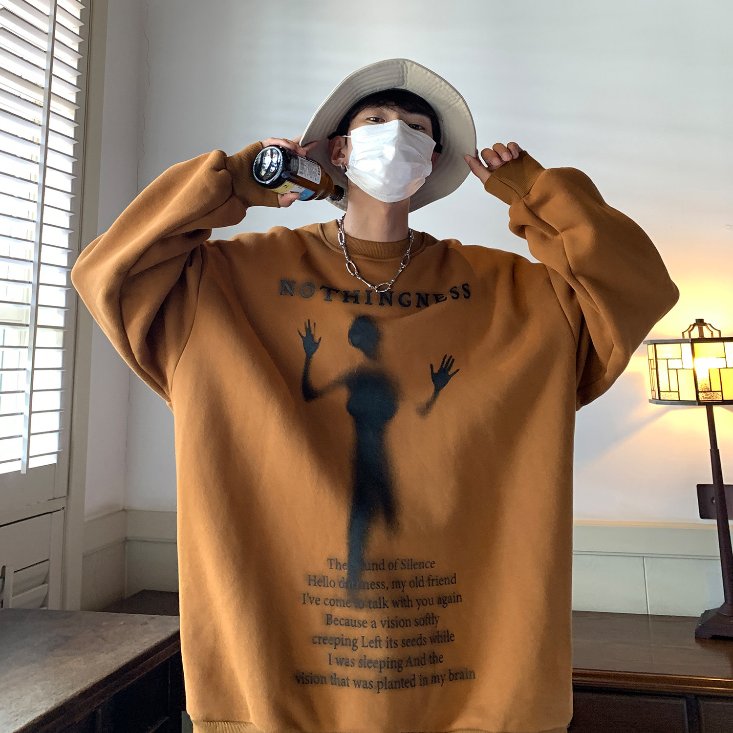 2022秋装新品小人印花情侣卫衣外套上衣D222P48男，女装短外套，电商A335-1（原A458）