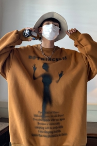 2022 秋装新品 小人印花情侣卫衣外套上衣 D222 P48 男图片