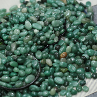 天然绿东棱雨花石龟缸小米鱼缸造景摆件底部砂石溪流石水培鹅卵石