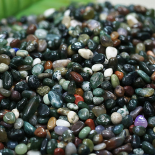 天然水草玛瑙石雨花石五彩石龟缸鱼缸造景摆件底部砂石水培鹅卵石