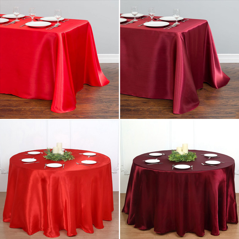 色丁缎红色酒红色绸布定制桌布跳舞红布开业揭幕红布缎面亮面绸布
