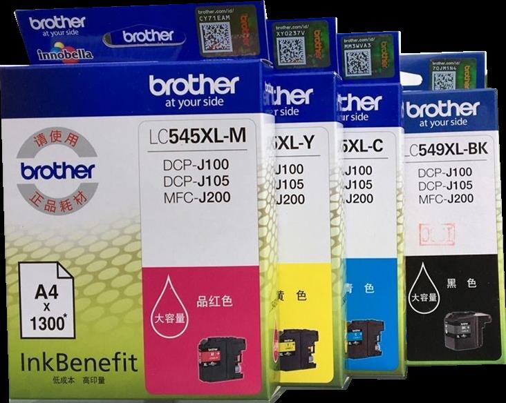 兄弟原装LC545XL彩色墨盒LC549XL-BK黑色DCP-J100 J105 MFC-J200