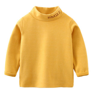 儿童半高领德绒打底衫磨毛厚款春秋装男童卫衣宝宝内搭T恤衫2797