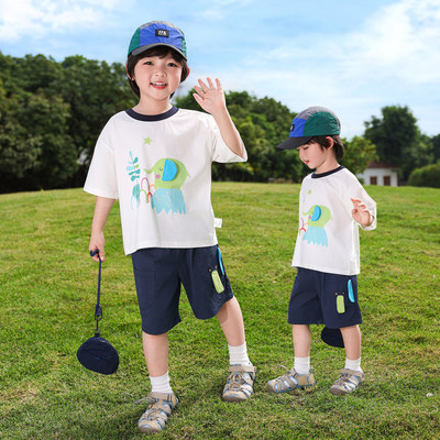 男童运动套装夏薄款两件套五分裤