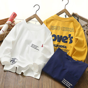 男童长袖T恤2025春秋季装中大童纯棉圆领打底衫儿童休闲上衣1788