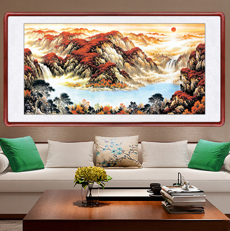 国画山水画鸿运当头装饰画字画