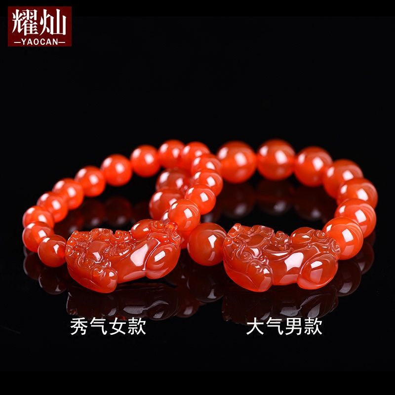 红玛瑙貔貅男女款礼物情侣手链