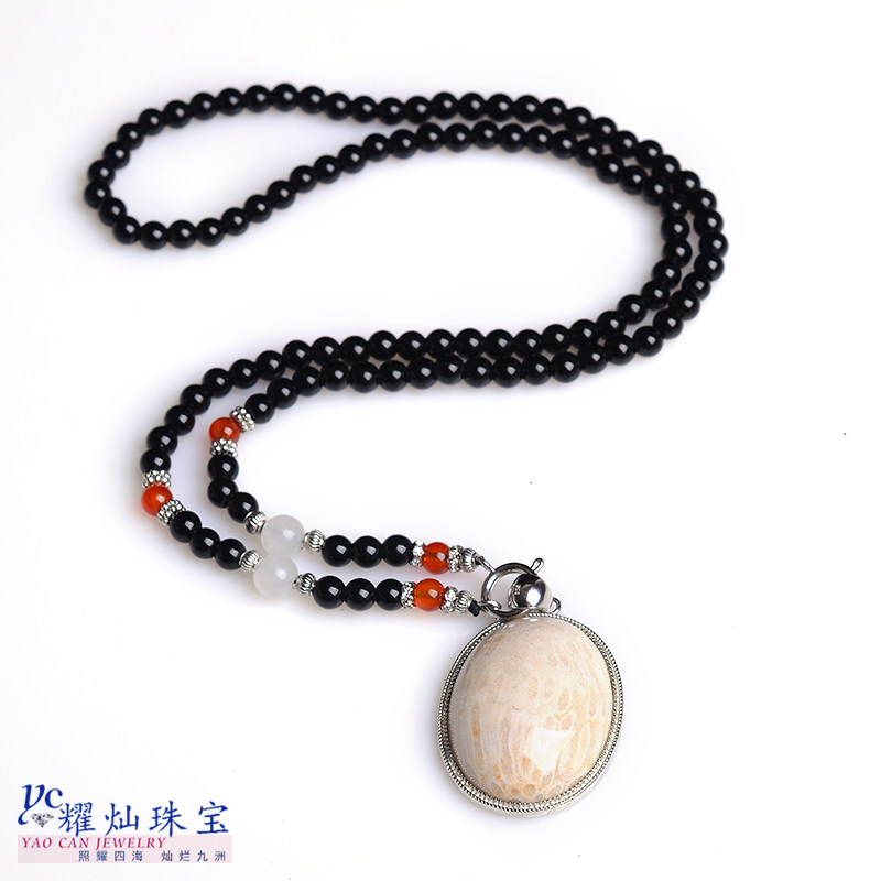 珊瑚玉项链情侣礼物挂件吊坠