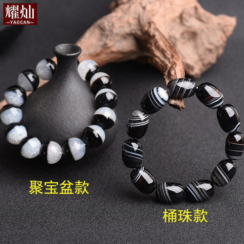 影子石手链聚宝盆手串解断掌苦情