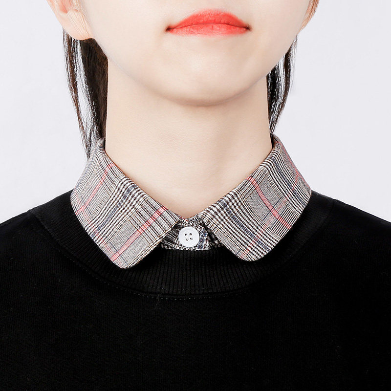 FALSE COLLAR CHILDRENS VERSATILE FALSE COLLAR PLAID BRITISH STYLE SHIRT SHIRT SWEATER MULTIFUNCTIONAL TOP DECORATED FAKE COLLAR