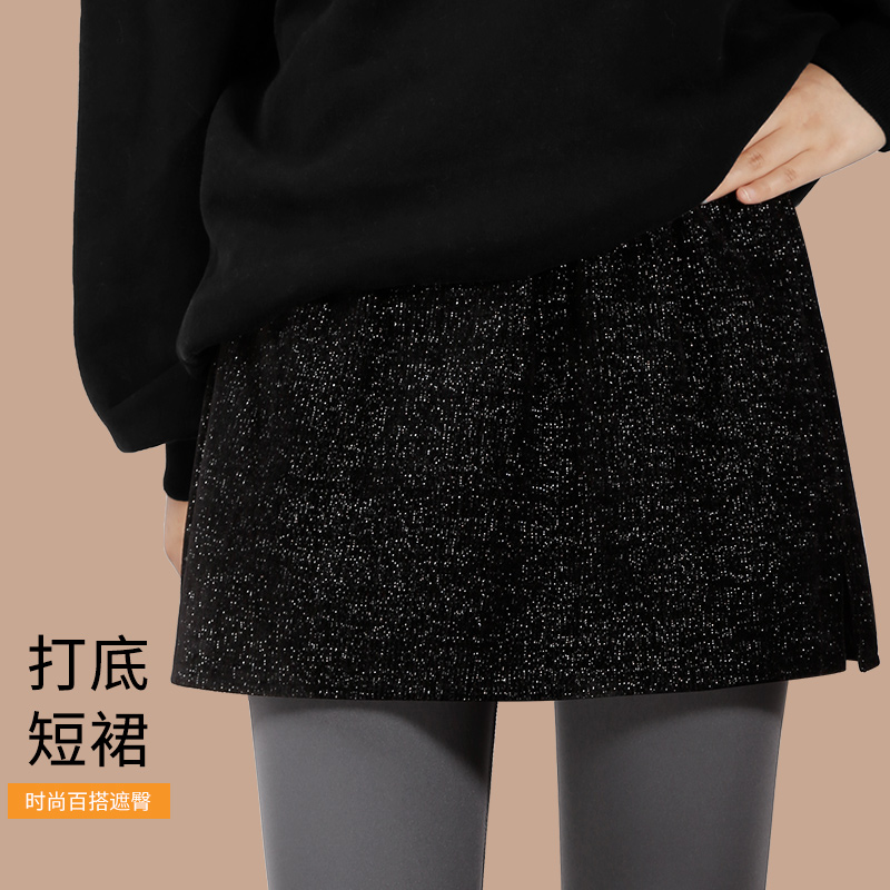 半身裙2025秋冬厚毛呢格子灯芯绒