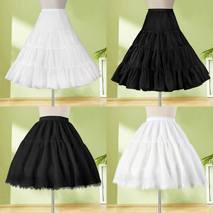 裙撑lolita洛丽塔衬裙日常无骨暴力软纱蓬蓬短款 半身裙短狗汉服撑