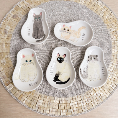 圻诺家 日本同款NEKO SARA猫咪味碟软萌可爱小猫酱油碟醋碟酱碟