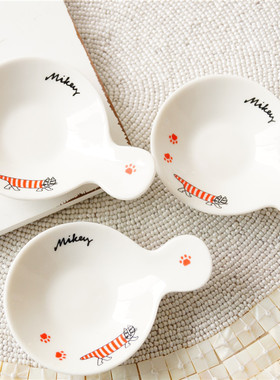 圻诺家  瑞典Lisa Larson条纹猫小味碟 日式多用途小皿豆皿