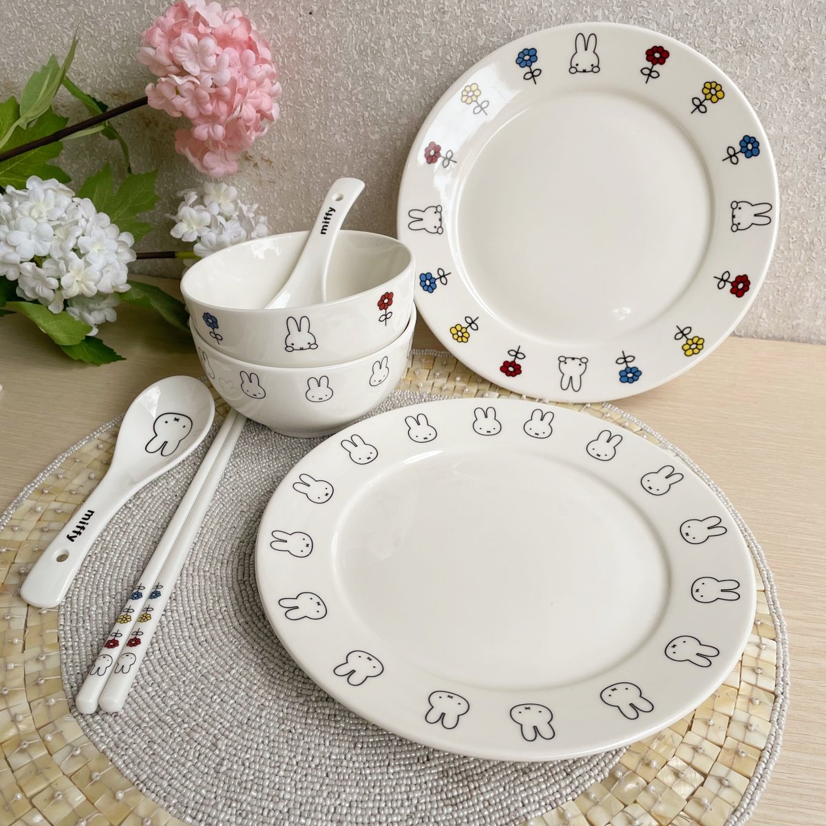 圻诺家日式卡通米*菲兔卡通可爱陶瓷餐具耐高温菜盘西餐盘米饭碗,餐饮具,盘,淘宝优惠券,粉丝福利购,淘宝优惠卷