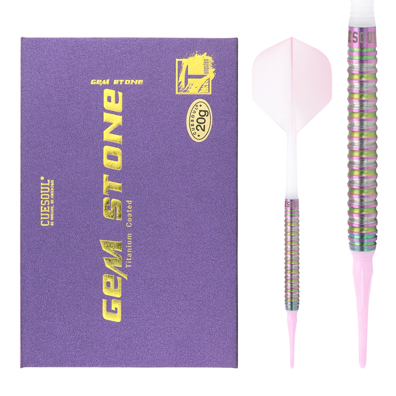 CUESOUL/Q兽粉宝石22g软式飞镖90钨钢专业飞镖高档飞镖针套装室内
