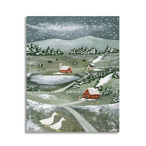 【一口价】插画师fifteenfeb复刻版画风景清新鸭子治愈装饰挂画芯