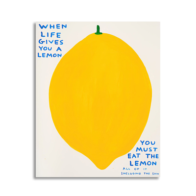 【一口价】插画师David Shrigley复刻版画水果小清新装饰挂画芯