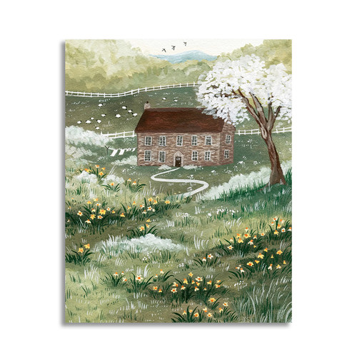 【一口价】插画师fifteenfeb复刻版画风景清新鸭子治愈装饰挂画芯