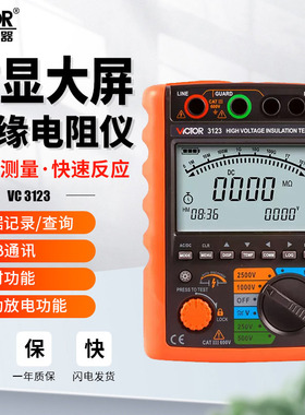 胜利数字绝缘电阻测试仪VC3125高压兆欧表防雷元件测试仪器VC31
