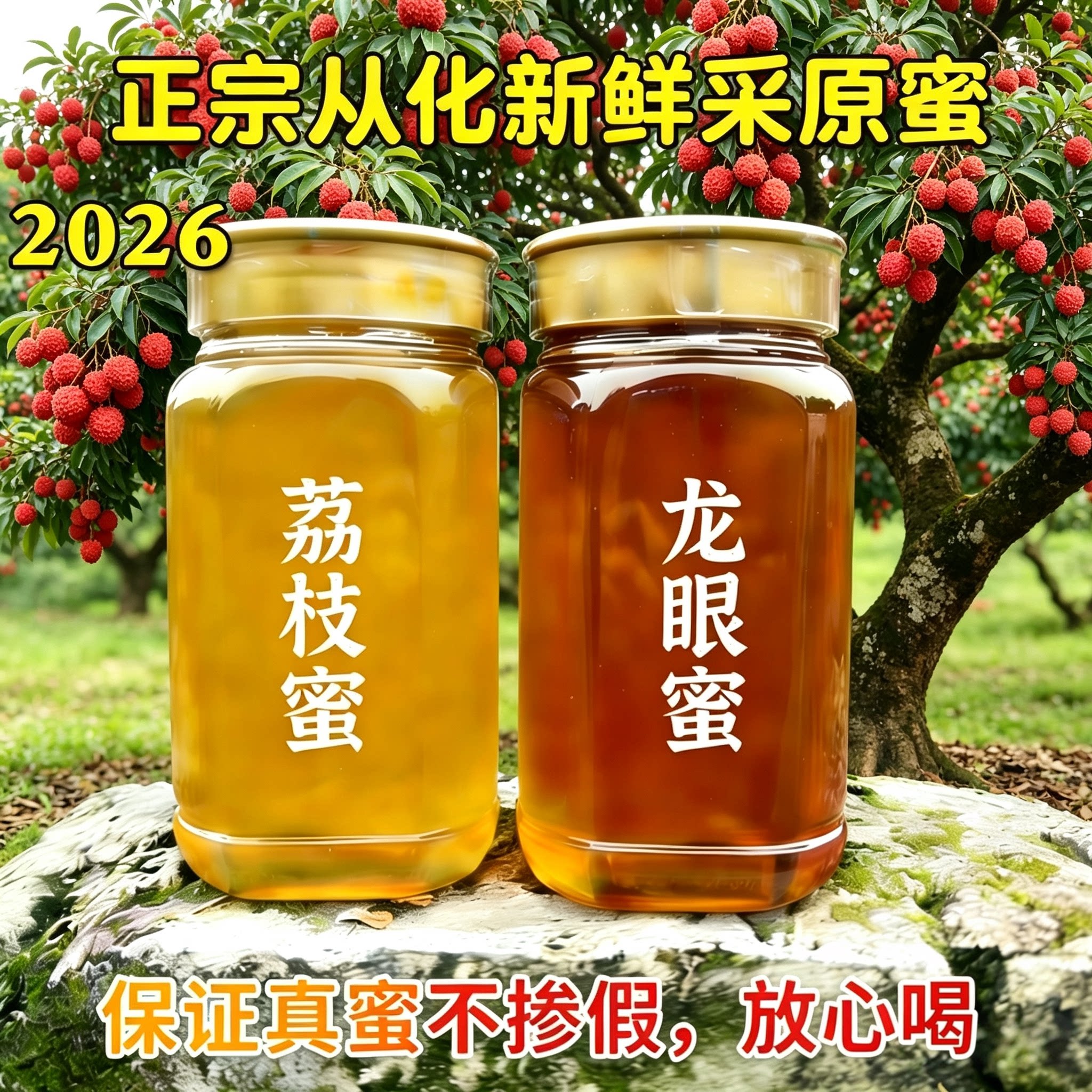 2026年从化龙眼蜜荔枝蜜土蜂蜜峰纯正天然农家自产无添加桂圆蜜糖